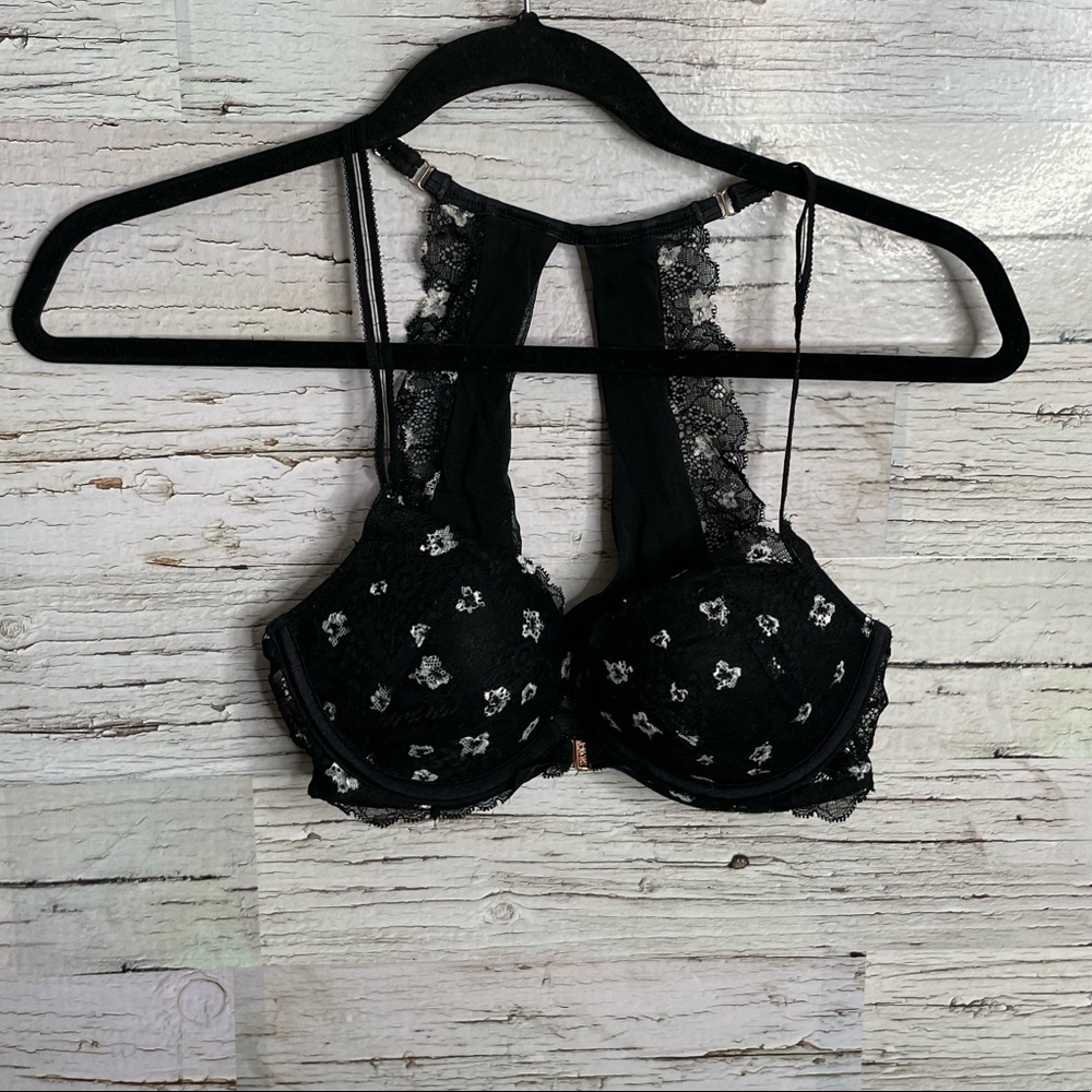 PINK Victoria’s Secret black bralette bra pink 32C